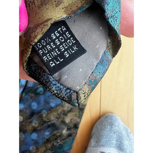 Fratelli men's tie, blue and gold, made in Italy, 100% silk - Picture 5 of 5